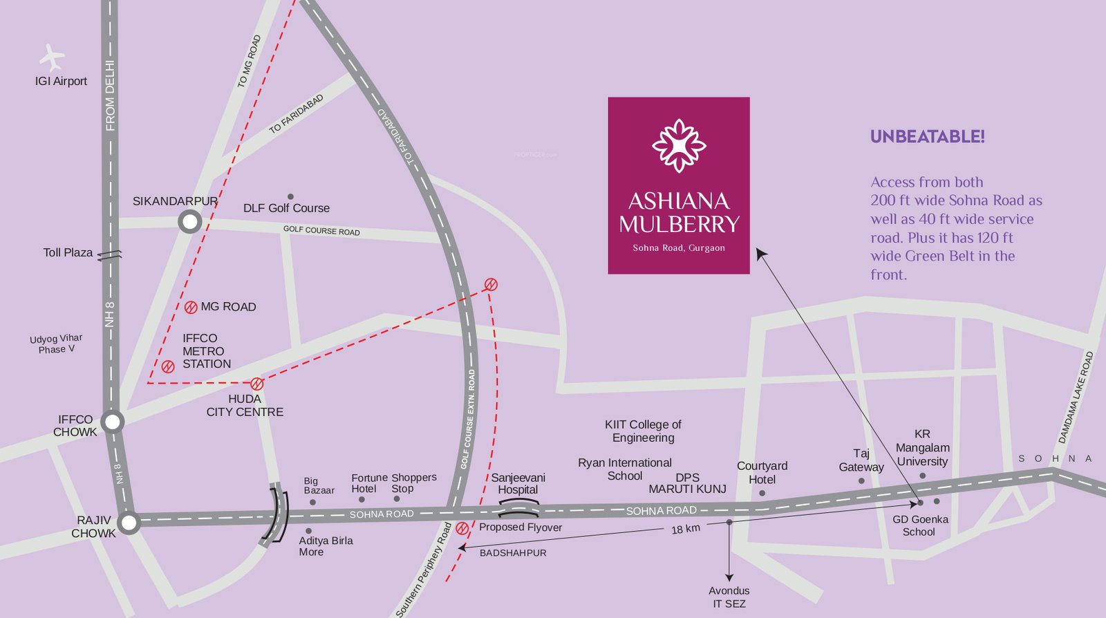 Ashiana Mulberry LocationMap