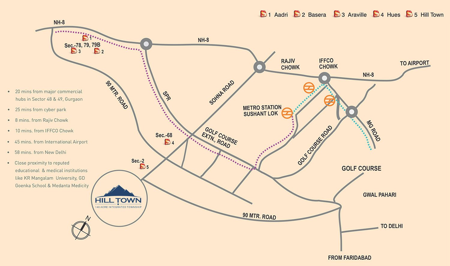 Supertech Hill View Residences Location Map