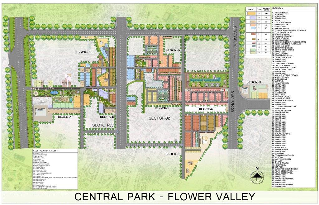 Central Park Flower Valley Clover Floors Site Plan