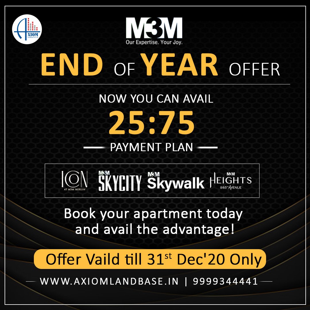 M3M End of Year Offer 25 75 Payment Plan